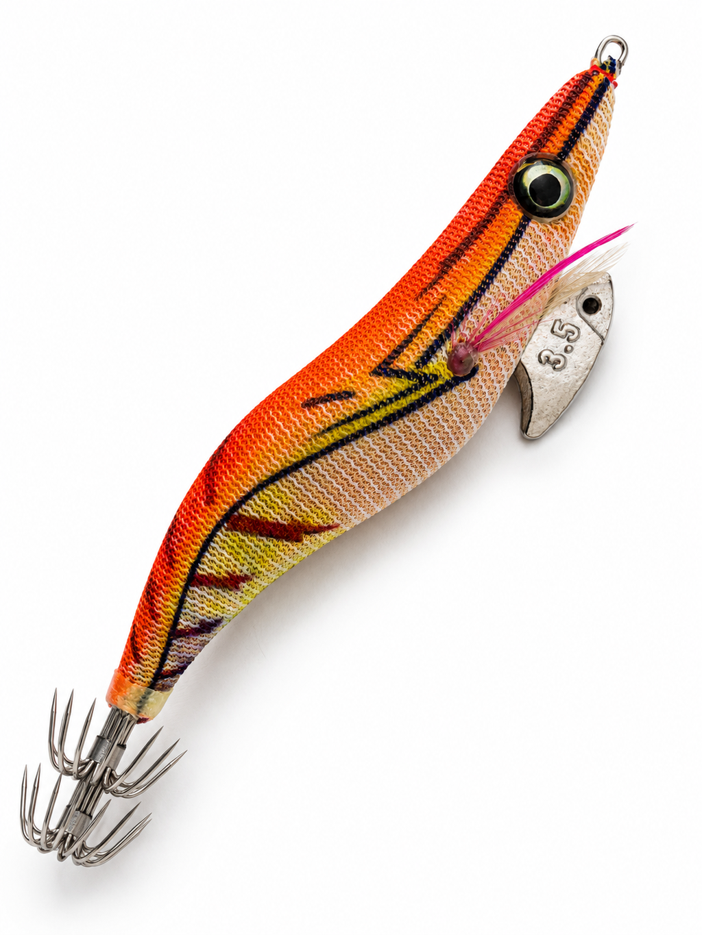 Yuku Squid Jigs Size 3.5 - Orange Line